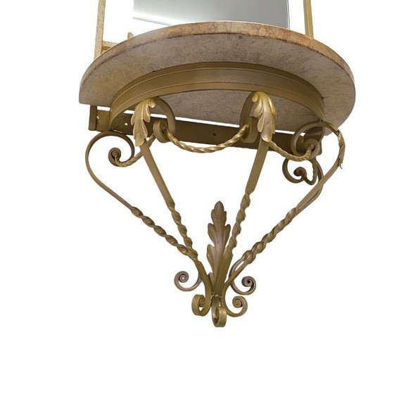 Image 1 of Console murale française vintage avec miroir, milieu du XXe siècle