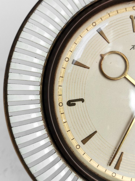 Image 1 of Heinrich Moller design Kienzle years '30 minimal neoclassic desk clock decò 8 days