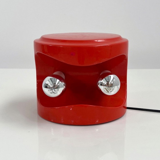 Red Stacking Ceramic Table Lamp From Perdomello 70 Italy, 1970s (photo 2 of 7)
