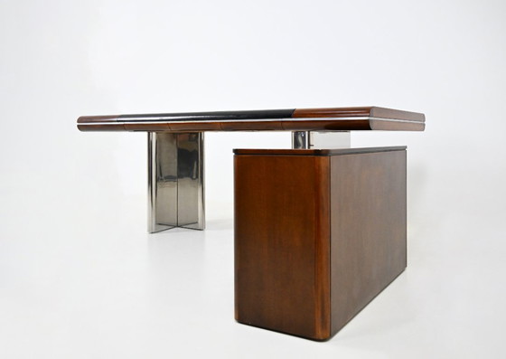 Italian Desk by Hans Von Klier for Skipper, 1970s – Leather, Wood (photo 8 of 15)
