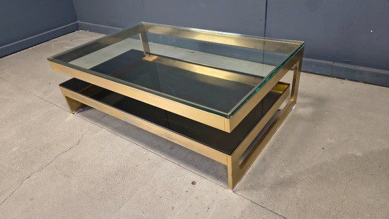 Image 1 of Vintage two tier belgochrom 23kt coffee table, 1970s