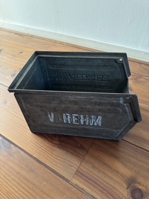 Vintage Schäfer Kasten metal storage bin