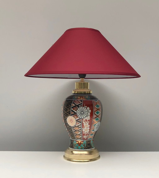 Lampe à poser - Laiton, Porcelaine