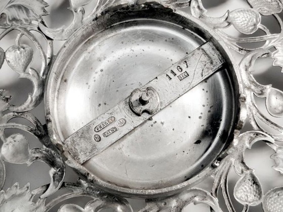 Cesta de frutas de Fraget, Polonia, principios del siglo XX. – Accesorios de mesa, Metal, Silver (photo 11 of 11)