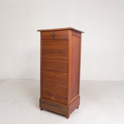 Eichenschrank mit Rollladen und einem Rollladen, 113 cm hoch, 1930er Jahre – ladekasten, Wood