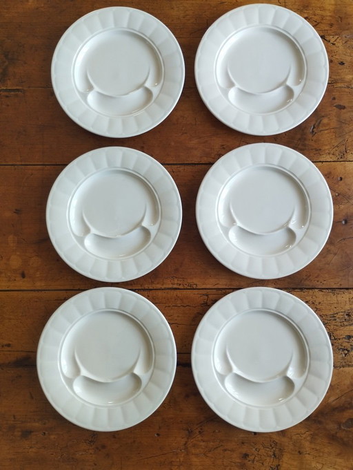 6 assiettes à artichauts en porcelaine de Pillivuyt
