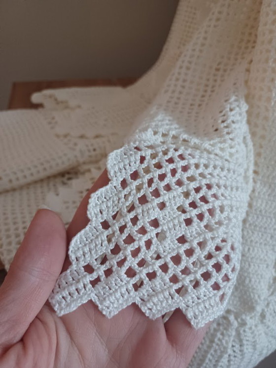 Image 1 of Copriletto vintage. Fatto a mano all&#39;uncinetto. Cotone. 210 cm x 190 cm.