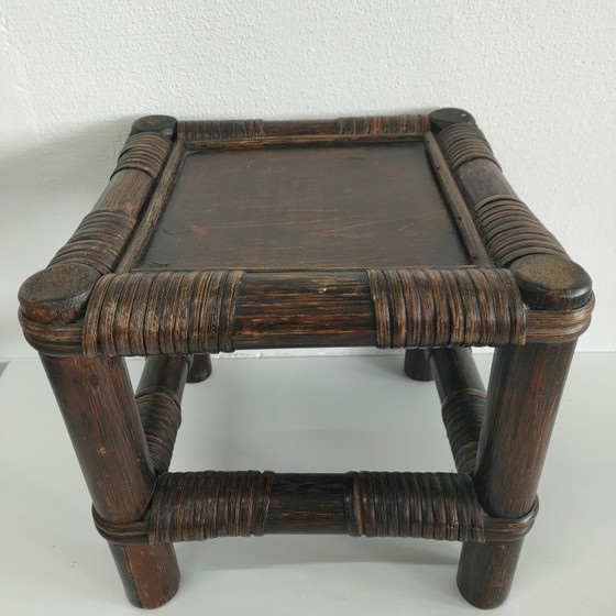Image 1 of Rare vintage rattan/rattan small side table