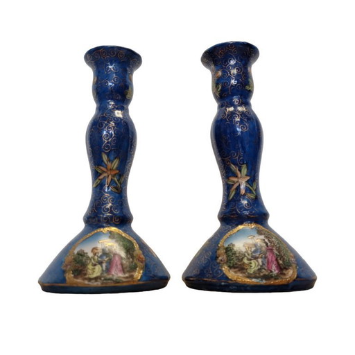 Chinesische Porzellan-Kerzenleuchter