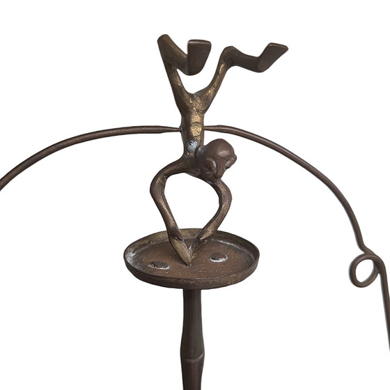 Image 1 of Vintage Brons Evenwicht Beeldje Uit Benin, Midden 20e Eeuw