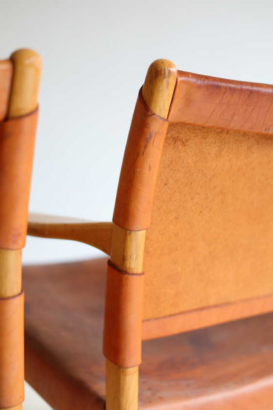 Ensemble de deux Fauteuils vintage Modèle Premiär 69, Per-Olaf Scotte Années 60 IKEA – Wood, Leather (photo 10 of 10)