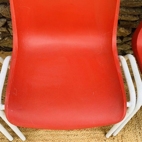 Image 1 of Set of 4 red europa chairs