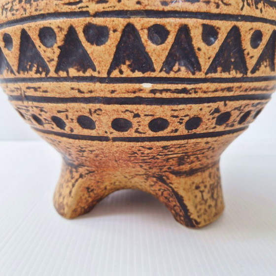 Image 1 of VINTAGE TRIPOD VASE WITH LIZARDS 1960 CERAMIC JASBA 60S 1960S MAYA TIKI