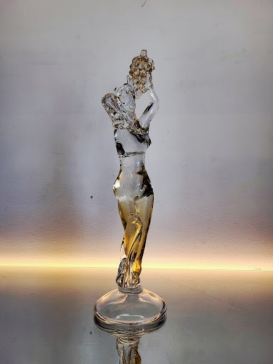 Image 1 of Exceptional Murano Art Glass Sculpture – Female Figure with Grapes – Signed by Master Pino Signoretto