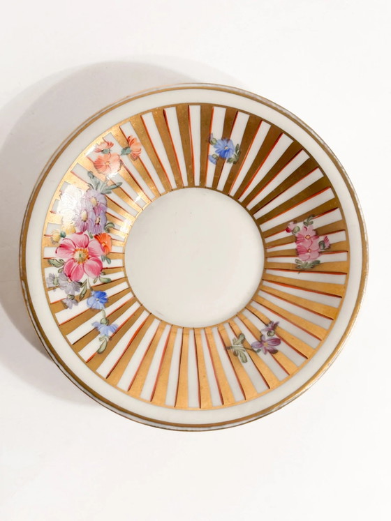 Pair of Hand-painted Dresden Porcelain Demitasse Cups, 1950s, Crockery, Rococo (photo 11 of 14)