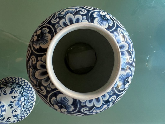 Delfts Blauw piccolo vaso con coperchio, Vasi, Ceramica, Blu (foto 7 di 8)