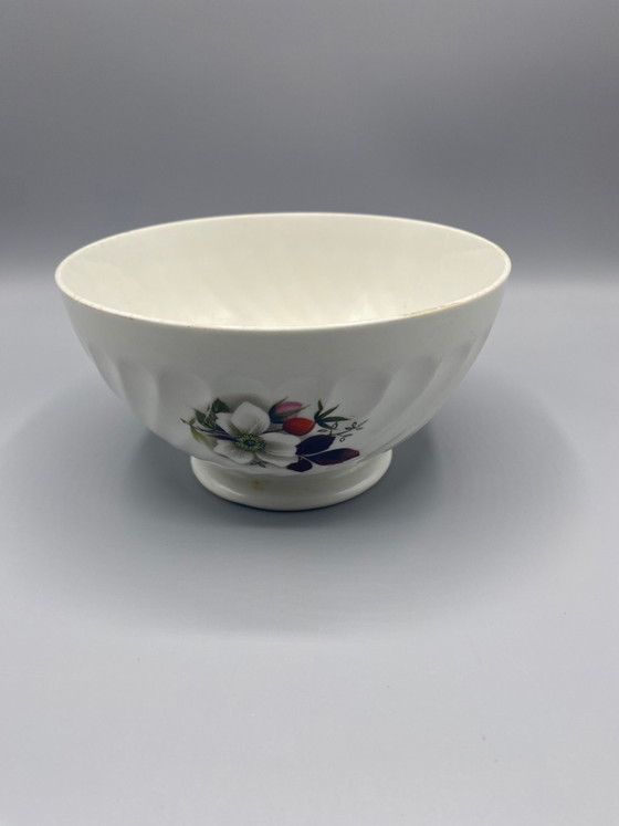 Bol en porcelaine française – Cannelé – Décor floral – Fin du XIXe siècle – Objets déco (photo 2 of 4)