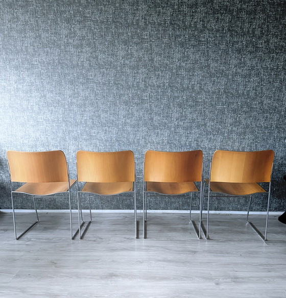 Image 1 of 6x David Rowland voor HOWE - 40/4 Sled-Base Side Chair