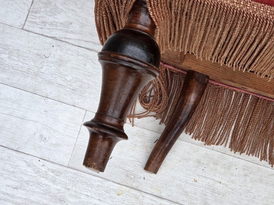 Image 1 of Divano danese a 2 posti, anni '30, velluto rosa salmone, legno di frassino.