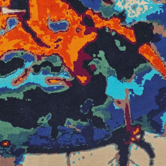 Alfombra Sam Francis SF-312 – Lana de seda anudada a mano sobre algodón – 205 x 290 cm (81 x 114 pulgadas) (photo 9 of 12)