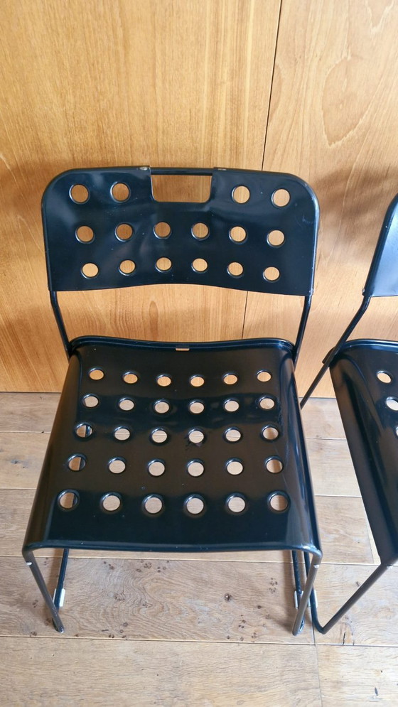 4 Original Vintage Black Omstak Chairs by Rodney Kinsman (Black Frame) – Bieffeplast, Dining chairs, Metal (photo 15 of 21)