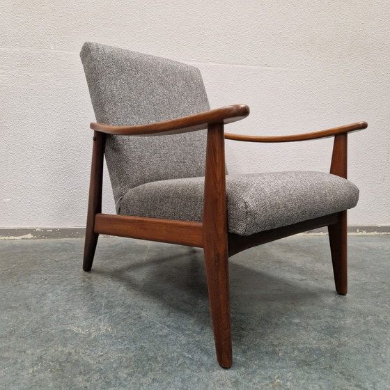 Fauteuil Vintage Easy Chair Récemment Retapissé Fauteuil Danois Années 60 – Textile, Wood (photo 4 of 12)