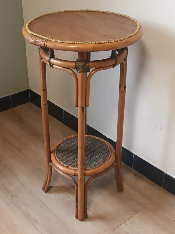 Image 1 of Tavolino rotondo in bambù