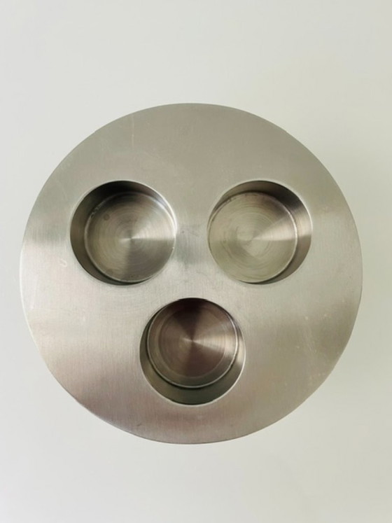 Image 1 of Minimalistische RVS kaarsenhouder 3 waxinelichtjes