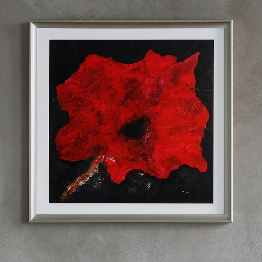 Armando - The flower - Giclée on canvas - very large - signed by hand