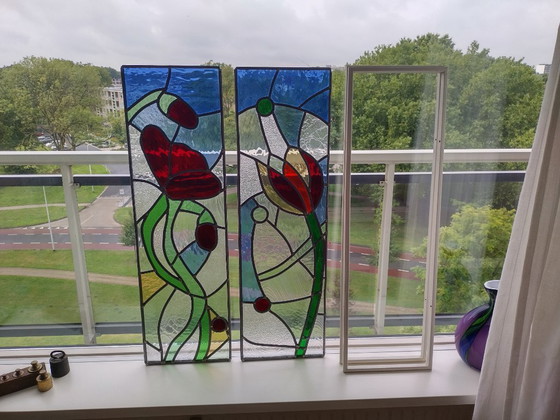 Image 1 of Stained Glass Art Front Windows - Decorative Panels