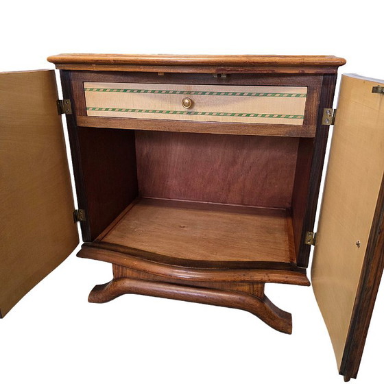 Stel Franse Art Deco Nachtkastjes Met Marmer Blad, Jaren 30 – Wood (photo 11 of 12)