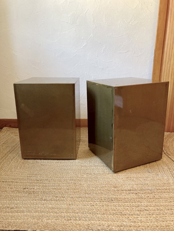 Image 1 of Electro-galvanized metal seat, brass effect. Pharrell Williams / Louis Vuitton fashion show, 2024