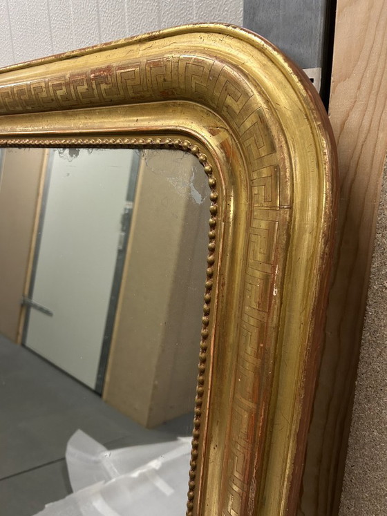 Image 1 of Large Antique Mantelpiece Mirror in Louis Philippe style - Gold - 141 x 103 cm.