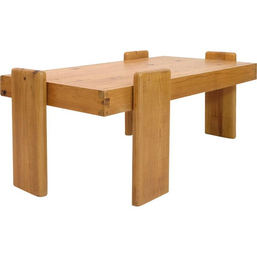 Vintage Couchtisch aus massiver Kiefer, 1970
