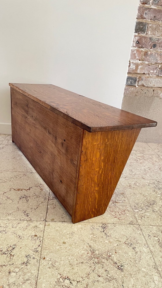 Image 1 of Geometrische wandplank massief eiken VINTAGE