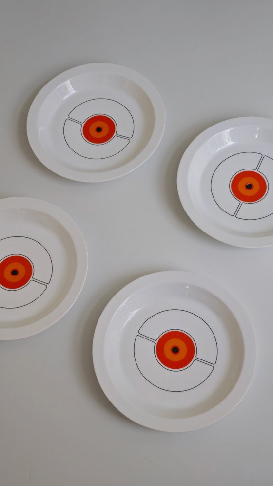 Image 1 of 4 platos hondos Thomas 'Trend' 'Sunny days' con diseño de ojo de buey. Diseño moderno de mediados de siglo.