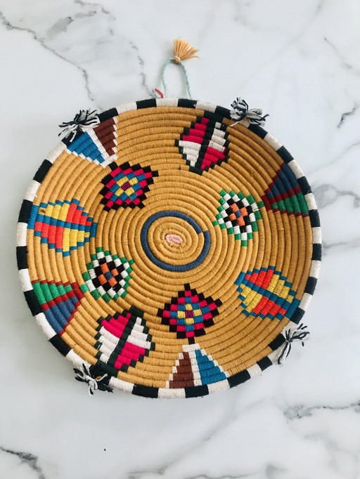 Ethnic Wool Wall Basket