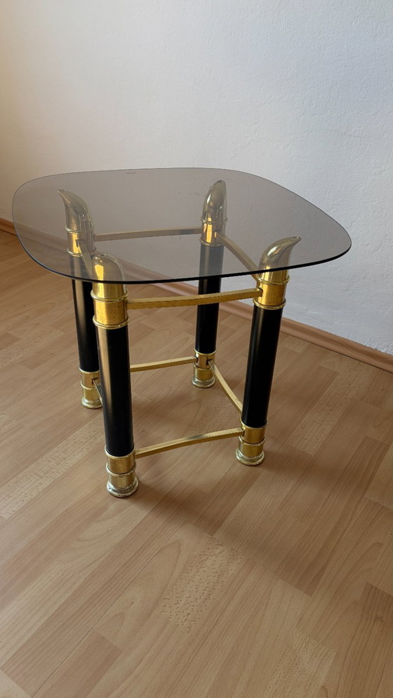 Italian Design Side table (Glass Top) - Tommaso Barbi, Metal, Black (photo 3 of 5)