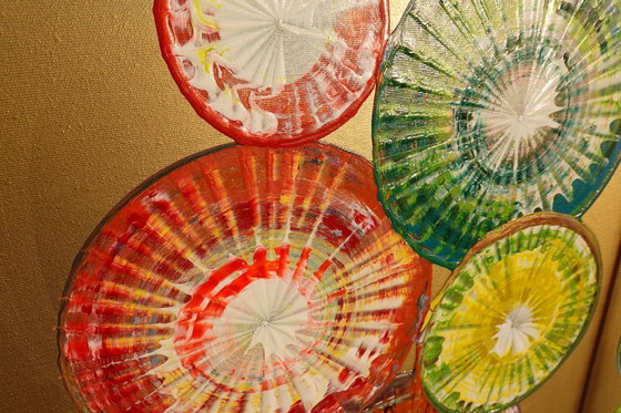 Image 1 of Cuadro abstracto dorado A1280 - tríptico listo para colgar