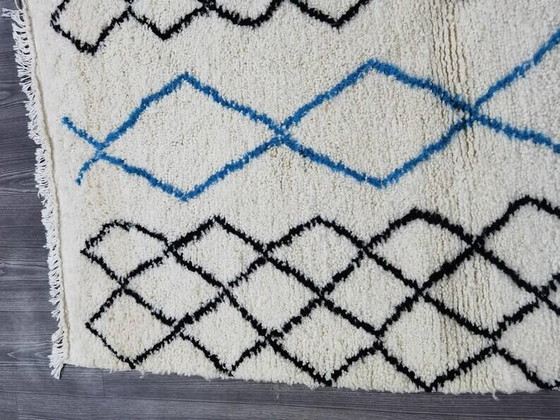 Alfombra bereber blanca con decoración, 250cm x 150cm – Wool, Bohemian (photo 6 of 9)