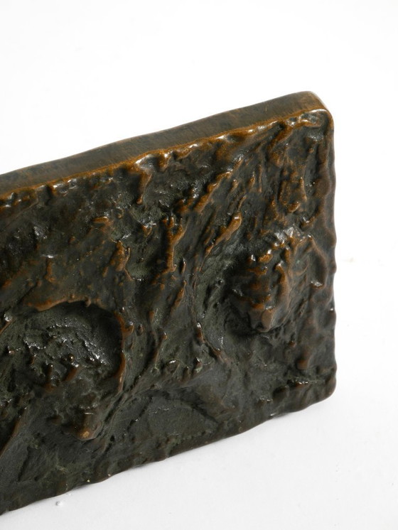 Image 1 of Maniglia a spinta brutalista in bronzo massiccio e pesante degli anni '70 di Alpan Germania