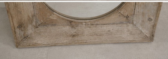 Unieke rustieke lijst met ronde spiegel 60 x 65 – Wood, Glass (photo 5 of 6)