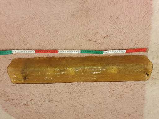 Applique murale en verre de Murano Mazzega, RZB, verre ambré, ambre, 1970, milieu du XXe siècle