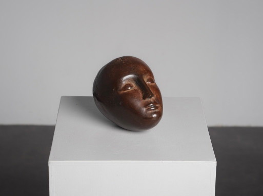 Modernistische Bronze Schlafender Kopf Bildhauerei, 1960er Jahre