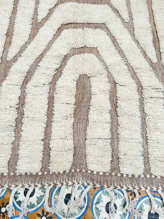 Image 1 of Alfombra marroquí color blanco roto con motivos geométricos, 180 cm x 280 cm