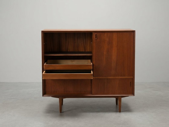 Oswald Vermaercke "Paola" Teak Highboard für V-Form, Belgien 1959 – Buffetschränke, Wood (photo 5 of 8)
