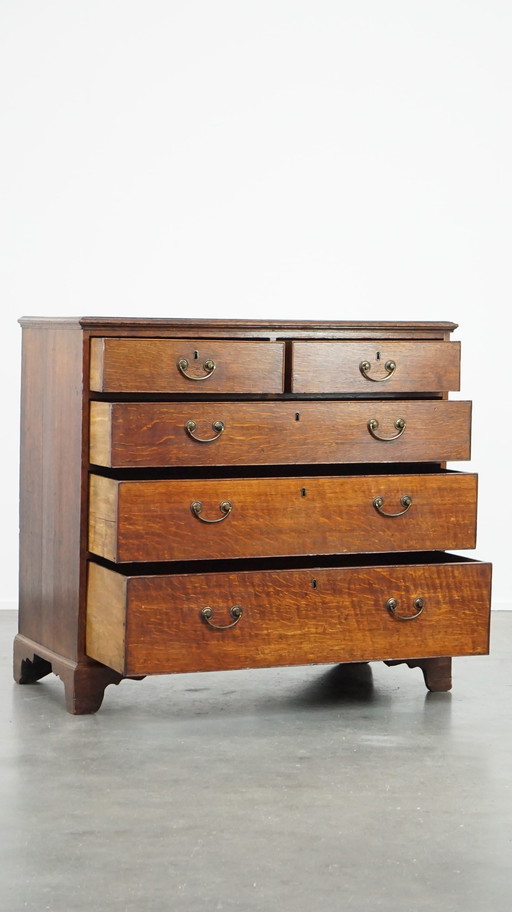 Oak Chest of Drawers With 5 Drawers