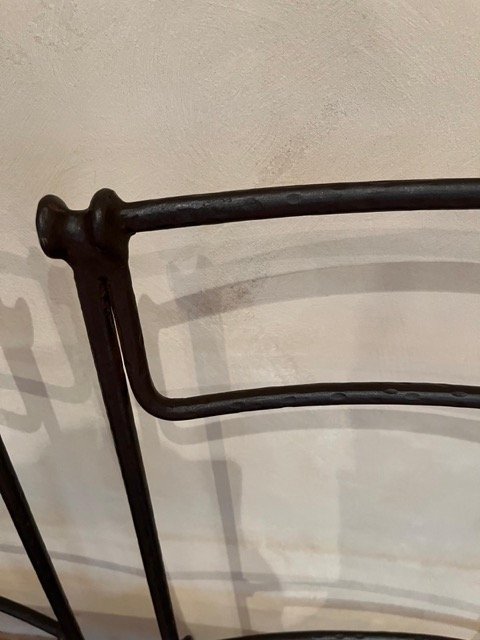 Image 1 of Unique Wrought Iron Dining Table With 6 Chairs And Glass Top