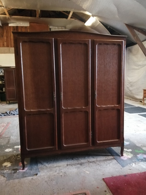 Image 1 of Vintage eiken kledingkast 