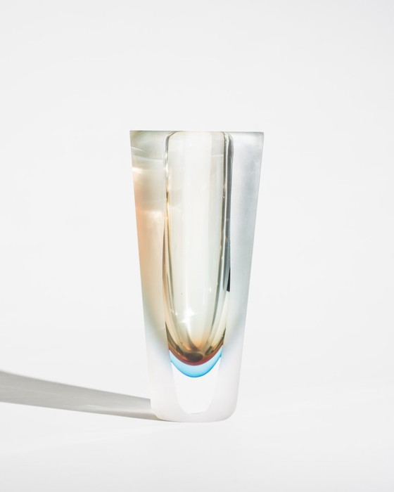 Image 1 of Monumental Murano Sommerso Glass Vase Attributed to Seguso Vetri d’Arte Italy